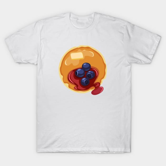 Breakfast With Pancakes and Blueberries T-Shirt by Voysla